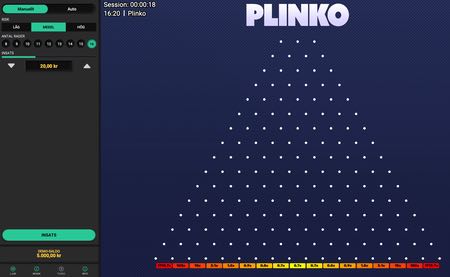 Bild på ett Plinko-spel från Hacksaw Gaming